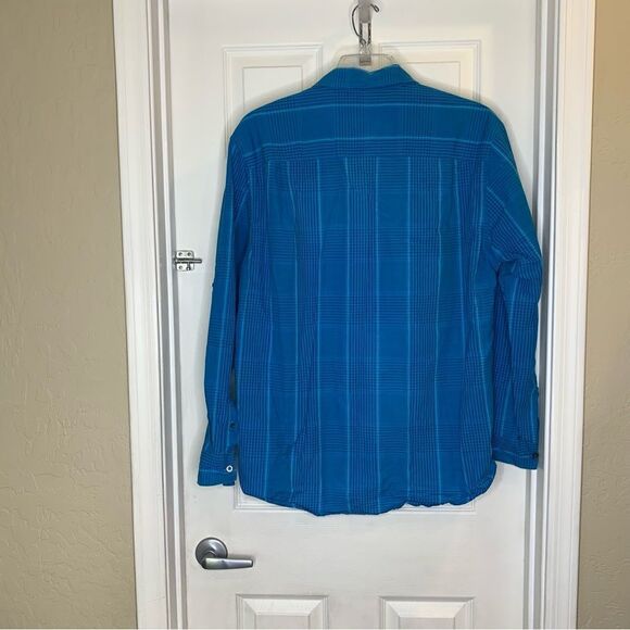 Men’s Alfani Regular Fit Button Down Plaid Shirt Turquoise Size XL - Picture 7 of 10